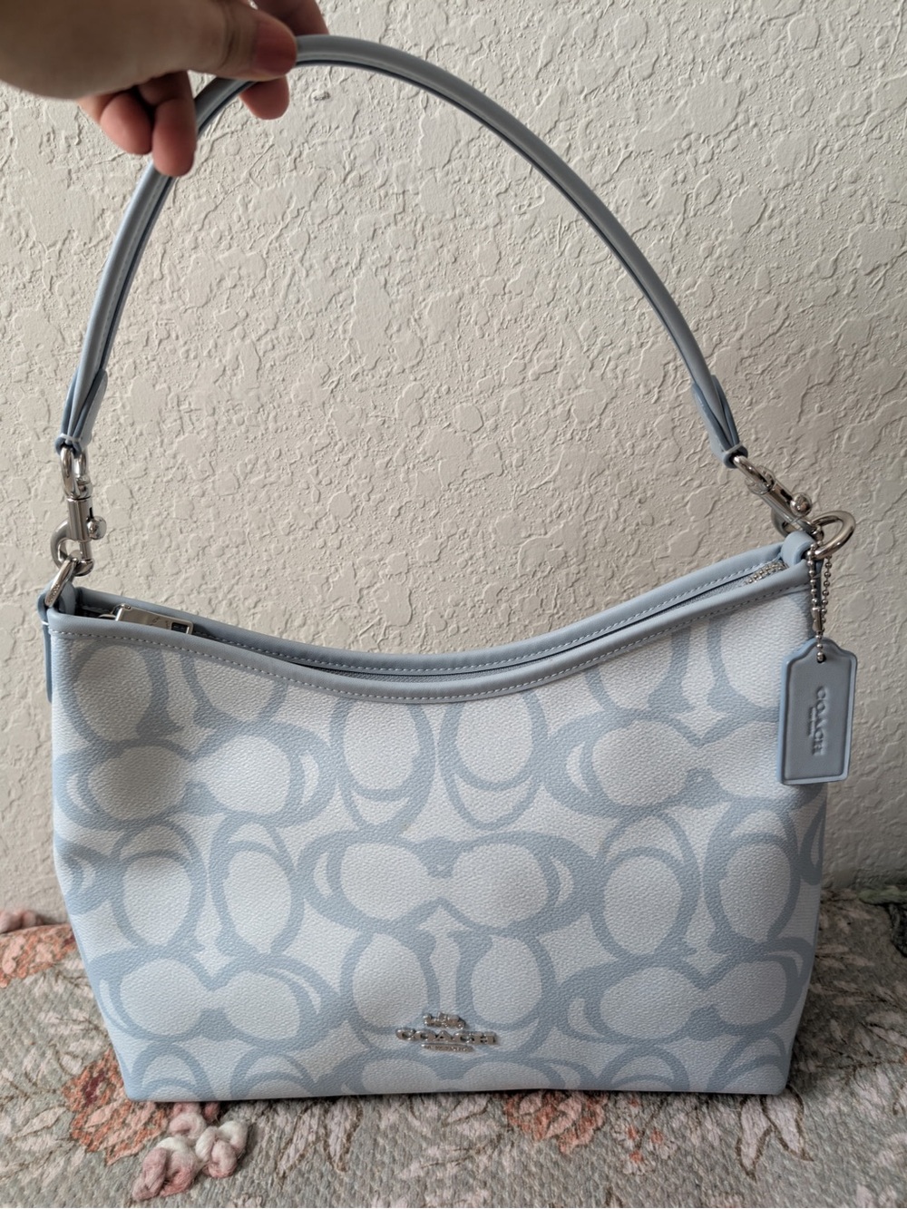 COACH® Laurel Shoulder Bag In Sketch Signature Canvas Like New